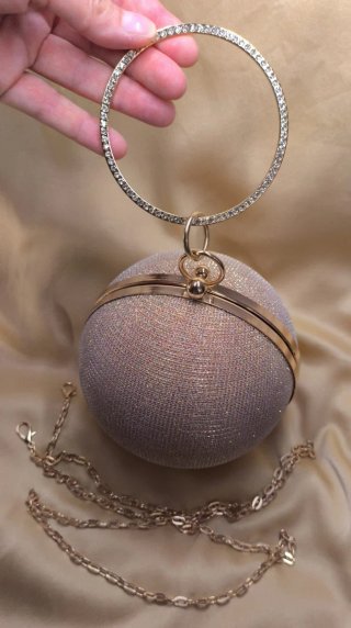 Pochette Borsa Pallina Strass Oro