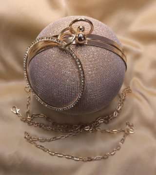 Pochette Borsa Pallina Strass Oro
