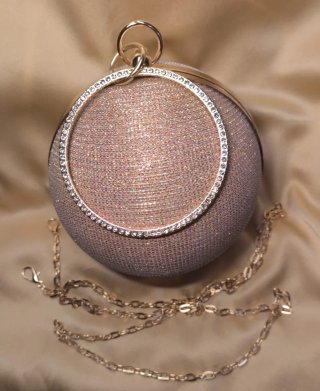 Pochette Borsa Pallina Strass Oro