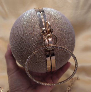 Pochette Borsa Pallina Strass Oro