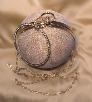 Pochette Borsa Pallina Strass Oro