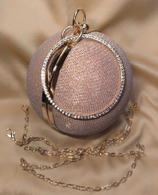 Pochette Borsa Pallina Strass Oro