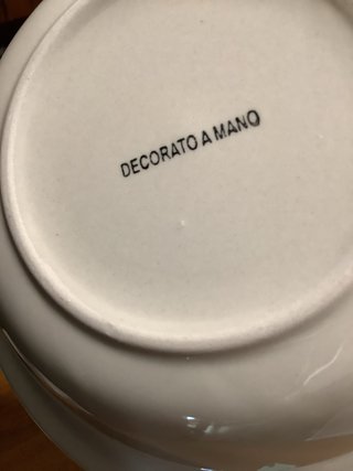 Servizio piatti ceramica decorata a mano