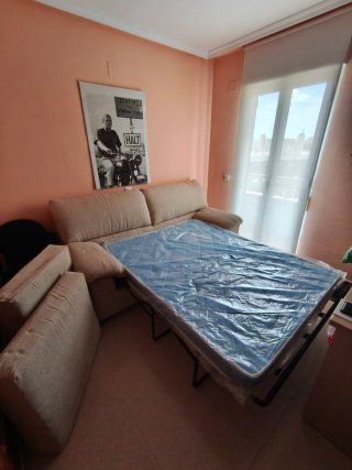 Sofá Cama Beige Tela