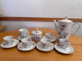 Juego de té porcelana flores rosas