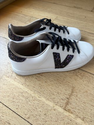 Victoria Bamba Sneakers Blancas Glitter