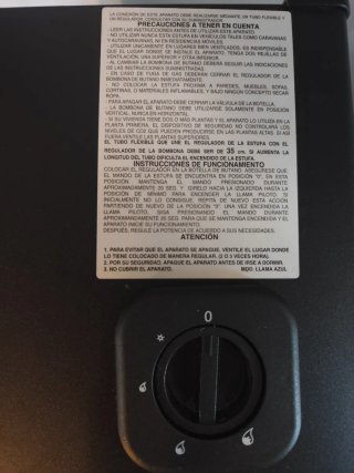 Estufa Gas Butano Nevercold Negra