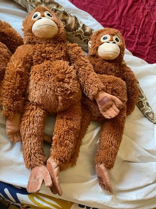 3 Peluches Orangután + Serpiente IKEA