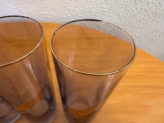 Set 6 Vasos Tubo Dorados y Grises