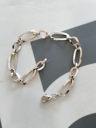 Pulsera oro blanco mujer eslabones ovalados nueva.