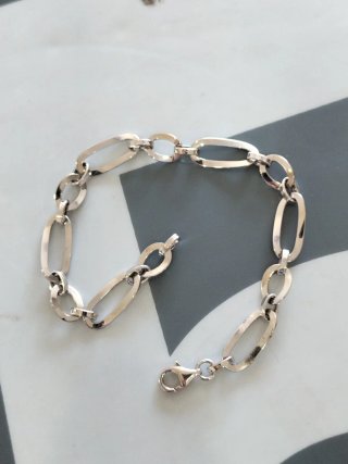 Pulsera oro blanco mujer eslabones ovalados nueva.