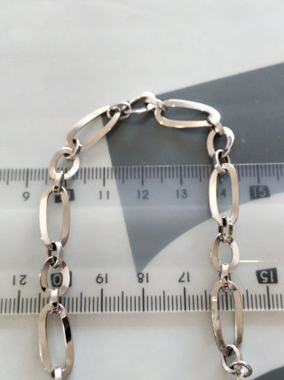 Pulsera oro blanco mujer eslabones ovalados nueva.