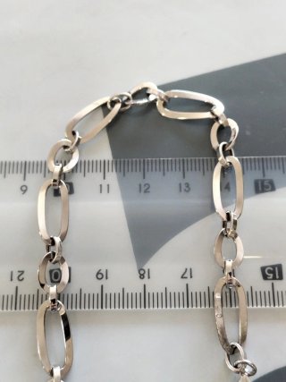 Pulsera oro blanco mujer eslabones ovalados nueva.