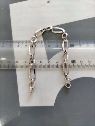Pulsera oro blanco mujer eslabones ovalados nueva.