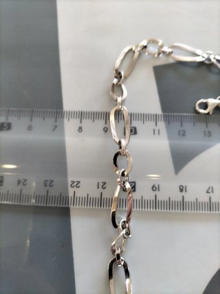 Pulsera oro blanco mujer eslabones ovalados nueva.