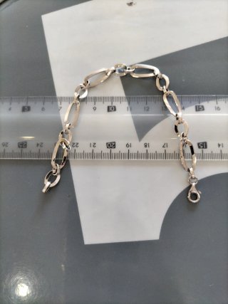 Pulsera oro blanco mujer eslabones ovalados nueva.