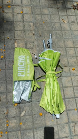 Sombrilla plegable, 1,80, filtro solar UPF 50+