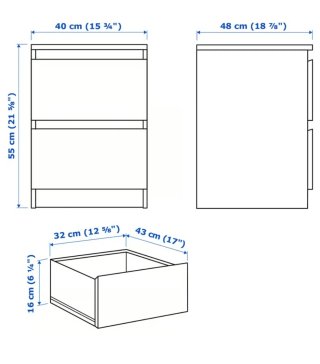 Comodini Malm Ikea Neri