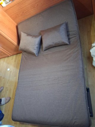 Sofá Cama Beige/Marrón Tela
