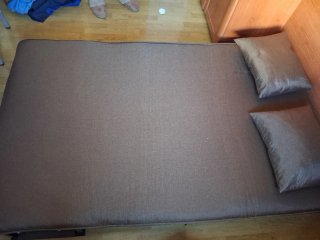 Sofá Cama Beige/Marrón Tela