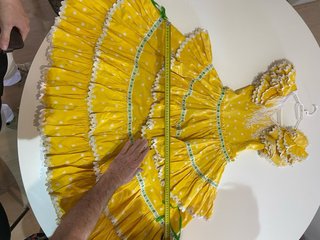 Vestido Flamenca Amarillo Lunares Talla Única
