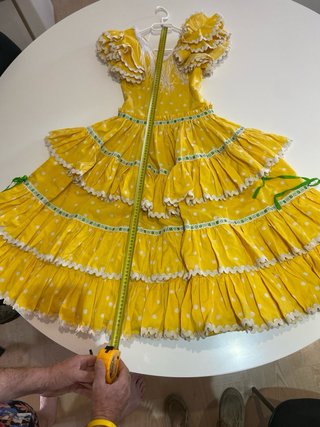 Vestido Flamenca Amarillo Lunares Talla Única