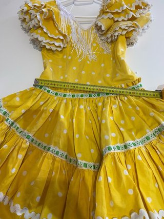 Vestido Flamenca Amarillo Lunares Talla Única