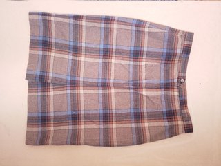 Gonna midi lana tartan vintage Scozzese marrone