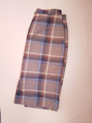 Gonna midi lana tartan vintage Scozzese marrone