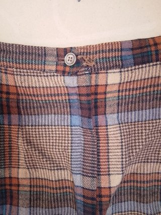 Gonna midi lana tartan vintage Scozzese marrone
