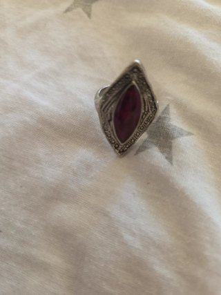 Anillo Plata con Piedra Roja