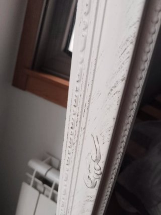 Espejo de pie blanco