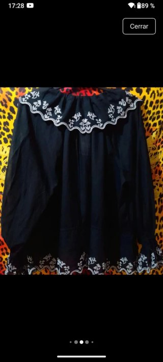 Blusa Zara Negra Bordada