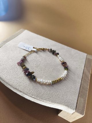 Pulsera perlas y piedras naturales