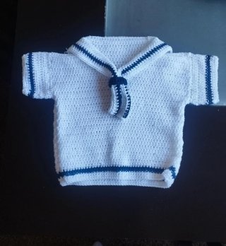 Camiseta marinera bebé hecha a mano