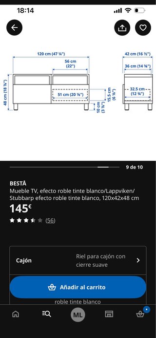 Mueble TV IKEA BESTA madera
