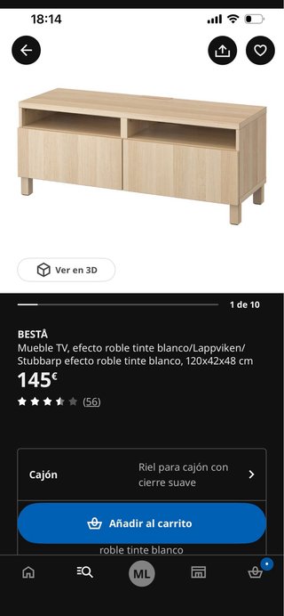 Mueble TV IKEA BESTA madera