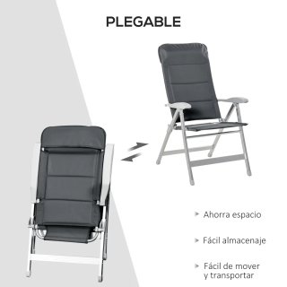 Silla plegable aluminio gris