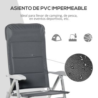 Silla plegable aluminio gris