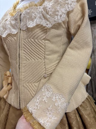 Cuerpo Fallera Manga Larga Beige/Oro