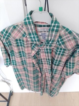 Camisa cuadros manga corta