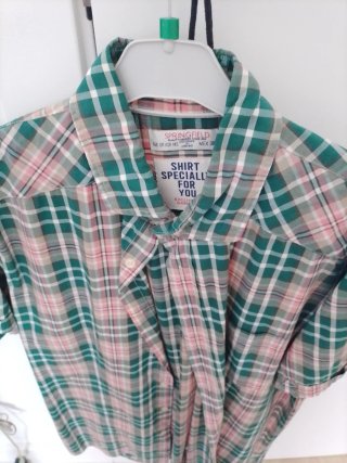 Camisa cuadros manga corta