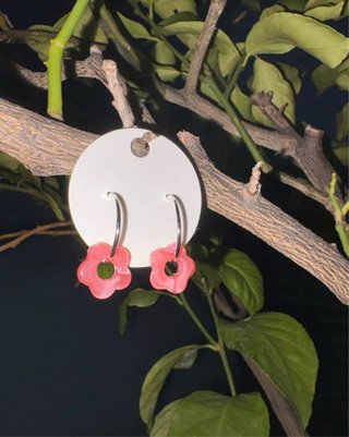 Pendientes Flor Azul y Plateado