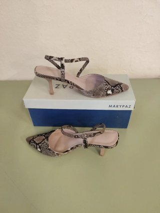 Zapatos tacón piel serpiente Marypaz T.36