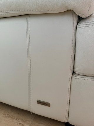 Sofá 3 plazas piel beige