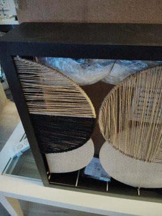 Panel Decorativo Pared Madera Y Yute