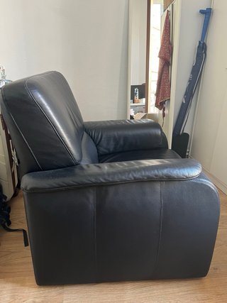 Sillón de piel negro 90x80x90