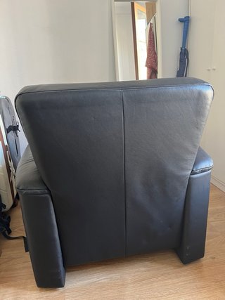 Sillón de piel negro 90x80x90
