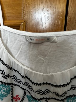 Camiseta tirantes con bordado de patrón talla m