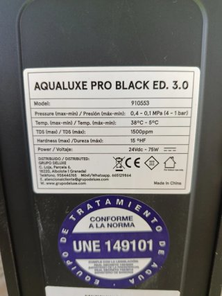 Purificador de agua Aqua Luxe Black Edition 3.0
